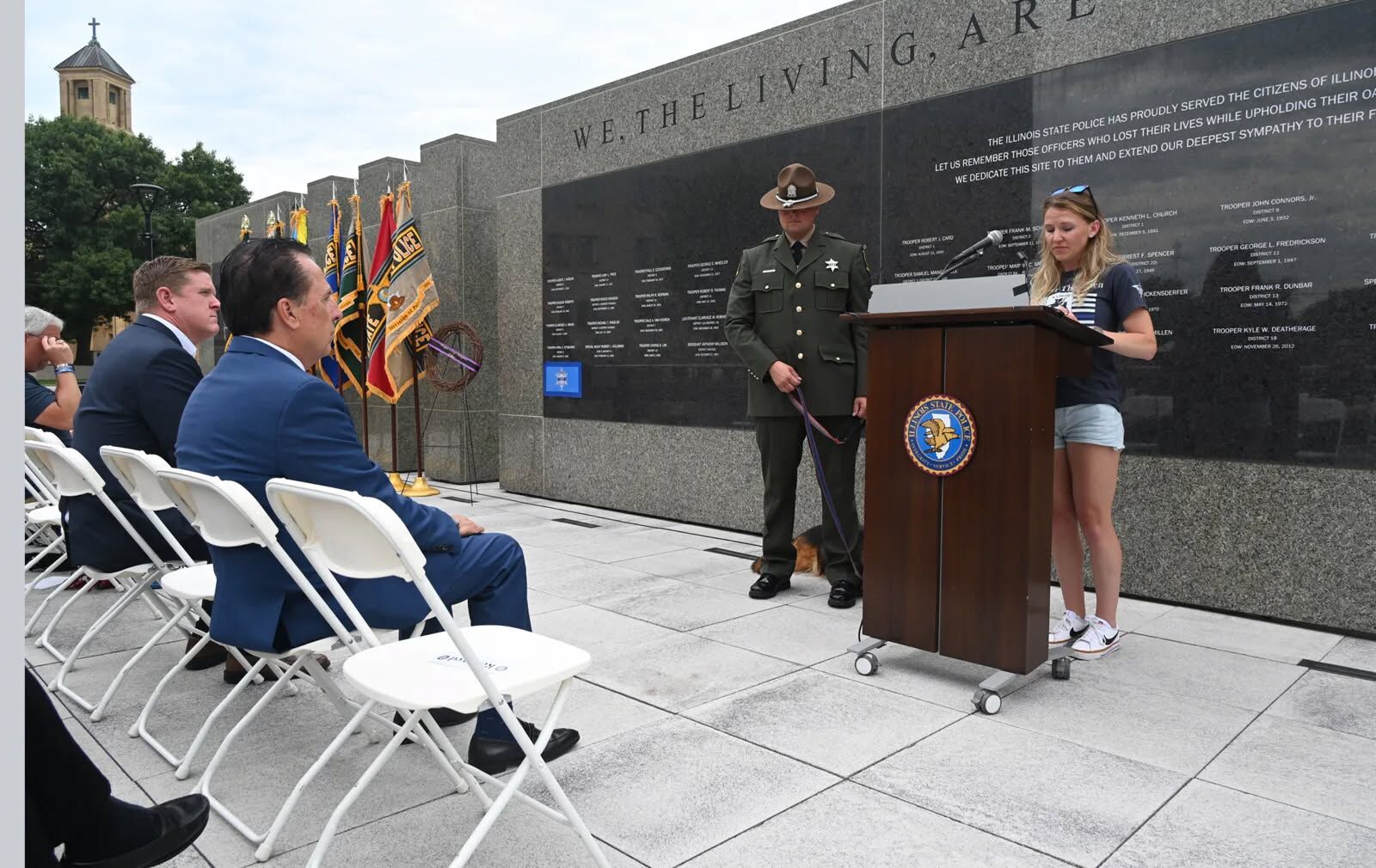 ISP Memorial Park Unveils Names of Fallen Troopers Corey Thompsen and Clay Carns